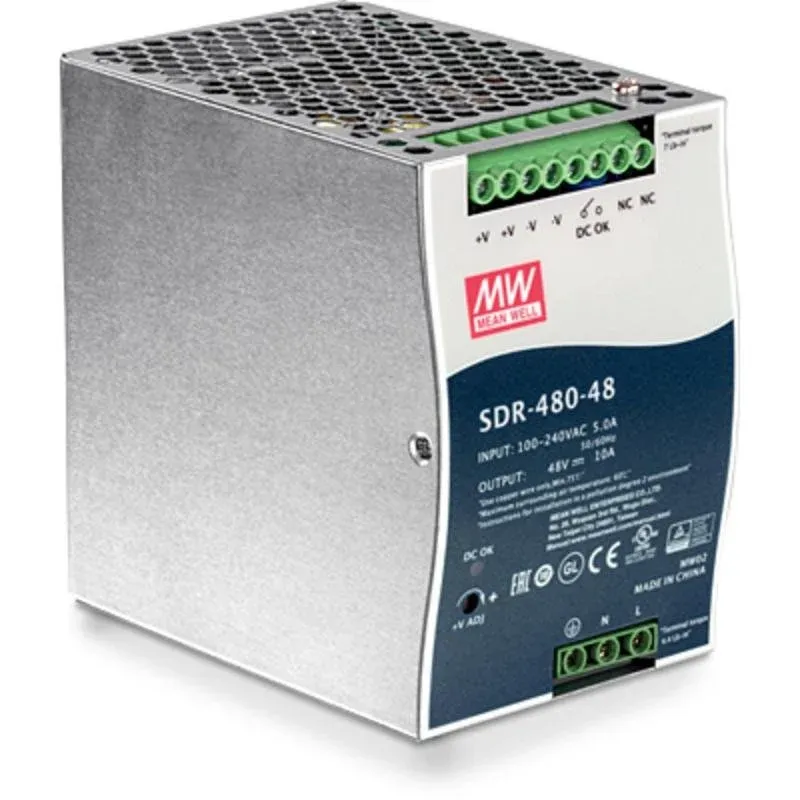 Fonte Alimentação Fonte de Alimentação TRENDnet TI-S48048 480W Certificação CE PFC Rail DIN Proteções avançadas