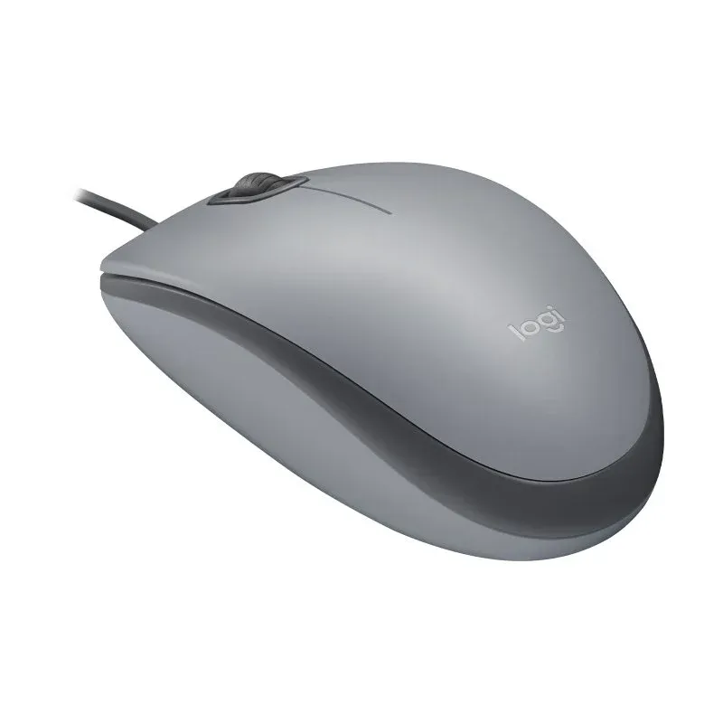 Rato com fio Logitech 1000 DPI, silencioso, ambidestro, grafite, rodas silenciosas