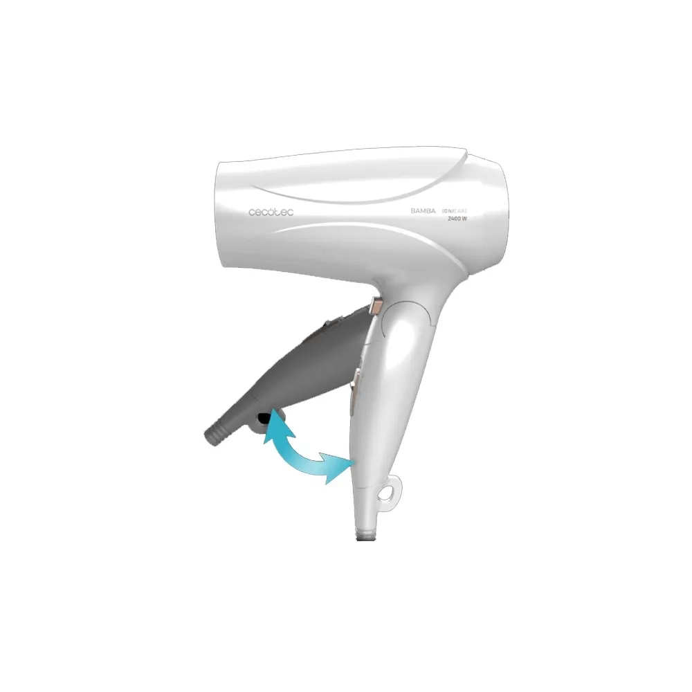 SECADOR DE CABELO CECOTEC - BAMBA IONICARE TRAVELWHITE