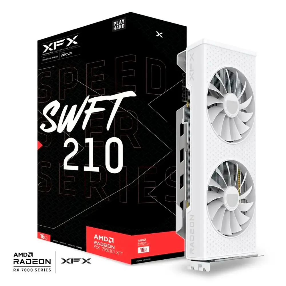 Placa Gráfica XFX AMD Radeon RX 7800 XT RDNA 3 Speedster SWFT 210 Core Edition White 16GB GDDR6