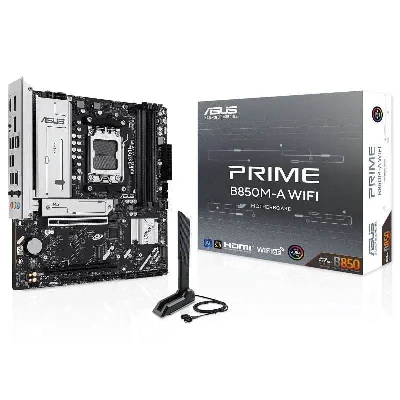 ASUS PRIME B850M-A WIFI Motherboard Micro-ATX B850M AM5 DDR5 Wi-Fi 6E 2.5GbE