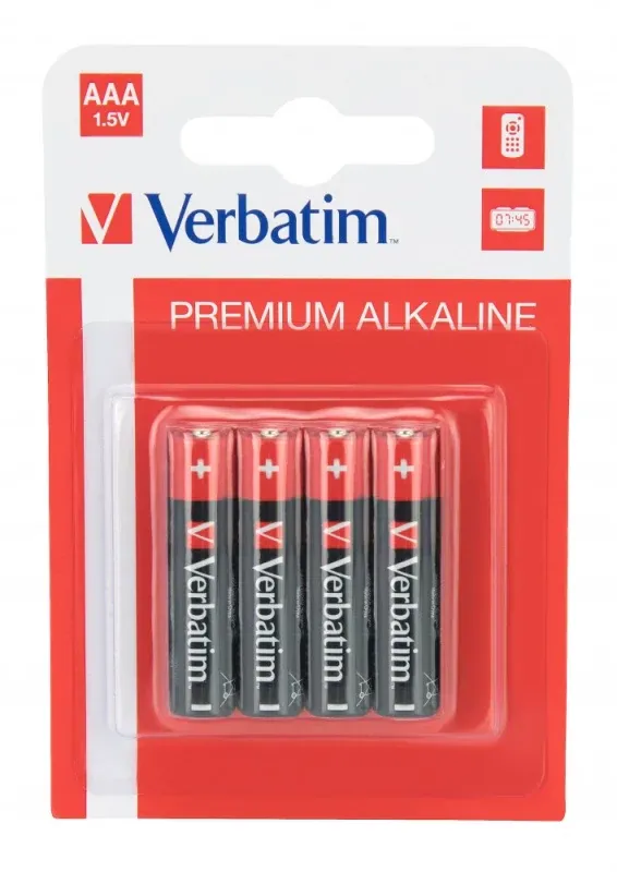 VERBATIM PILHAS ALCALINAS AAA LR03 1.5V PACK 4