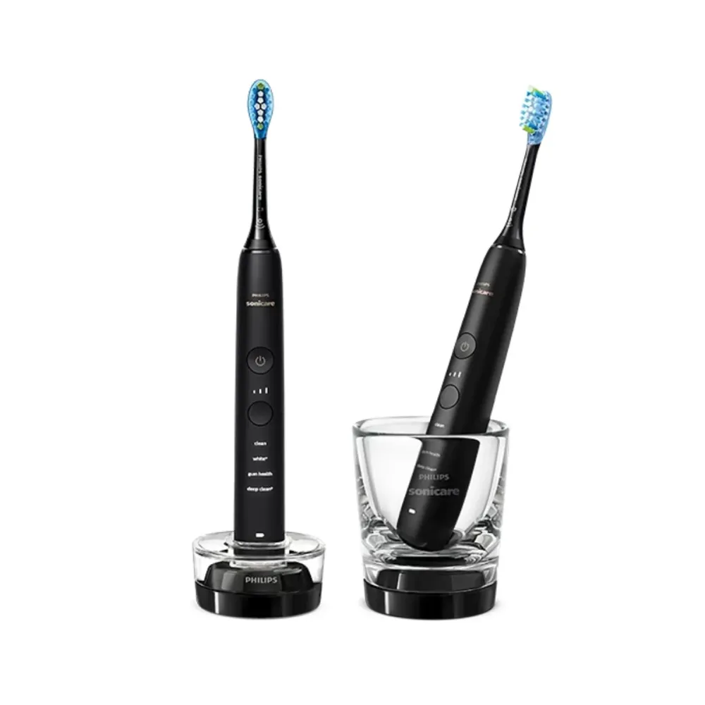 Escova de Dentes Elétrica Philips DiamondClean 9000 Preta - HX9914/54 (2 Unidades)