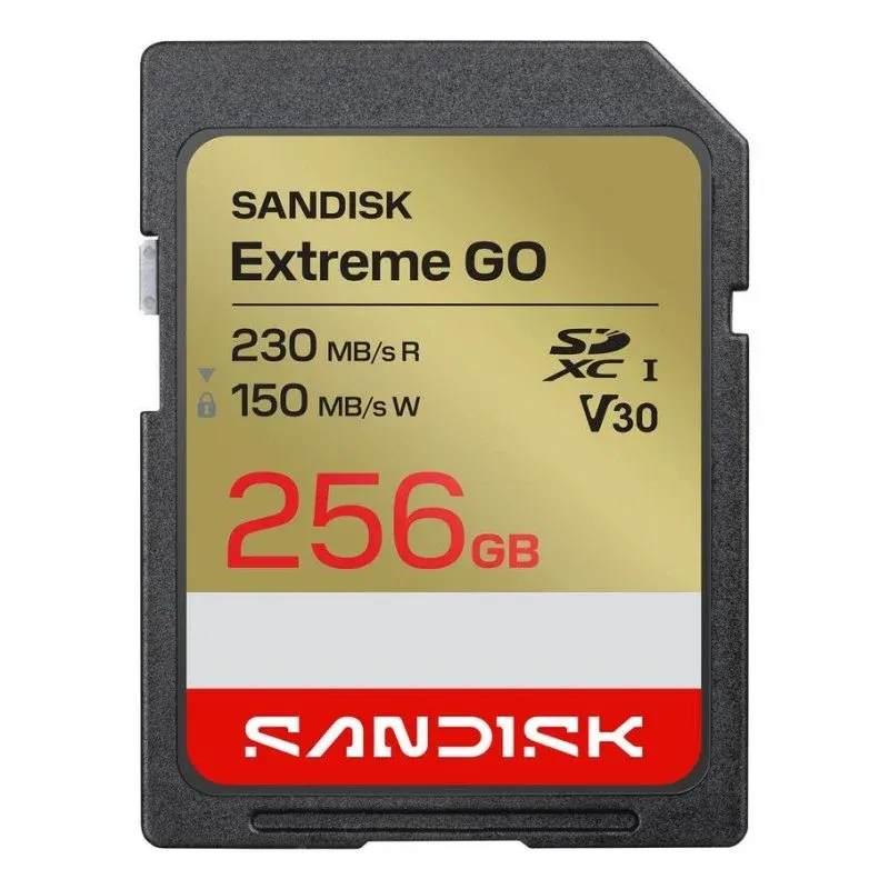 Cartão SDXC SanDisk Extreme GO 256GB UHS-I 230MB/s V30 resistente