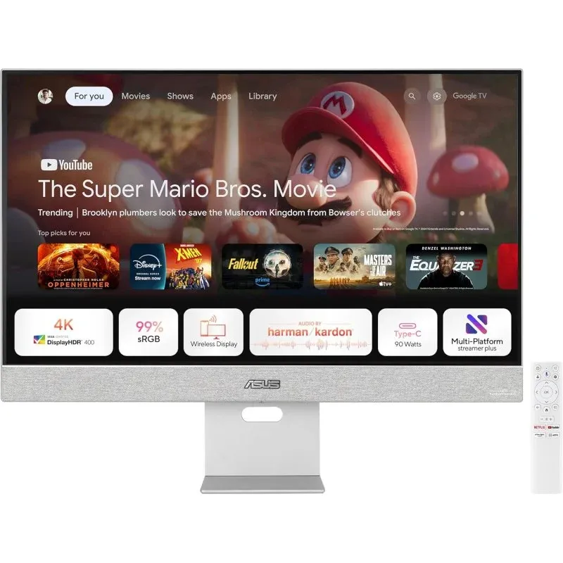 ASUS ZenScreen Smart MS27UC 27" LED IPS UltraHD 4K com Altifalantes, Altura Ajustável, Google TV e USB-C