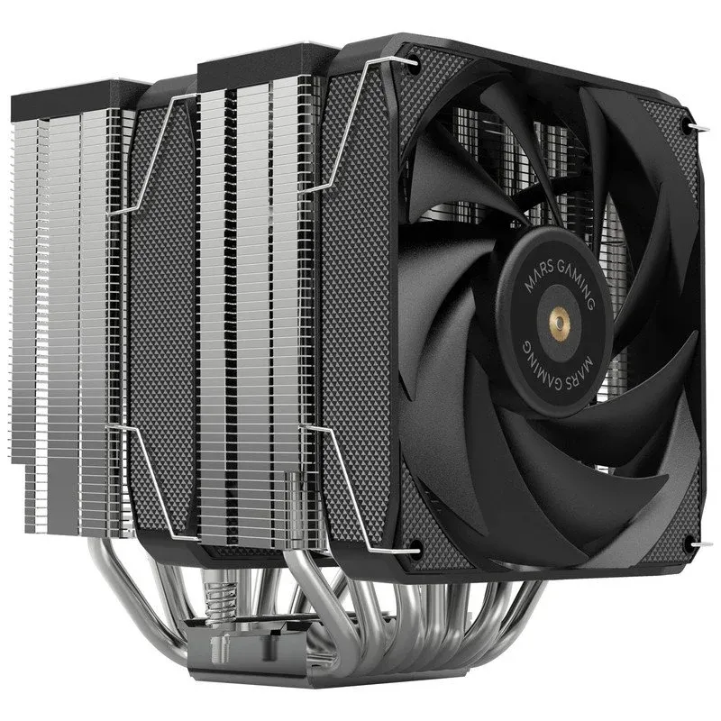 Cooler CPU Mars Gaming MCPU-XU9 Cooler de CPU com Torre Dupla, TDP 400W, 2x Ventoinhas FDB e 9 Heatpipes BPH Preto