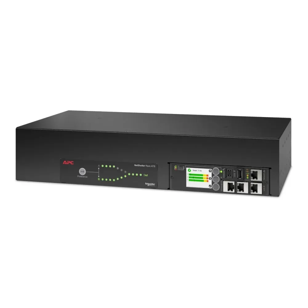 Rack ATS, 230V, 32A, IEC 309 entrada, (16) C13, (2) C19 saída AP4424A