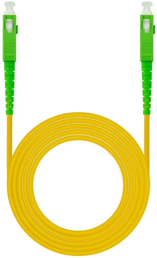 Cabo de Fibra Óptica Nanocable SC/APC-SC/APC Monomodo Simplex LSZH 2 M Amarelo
