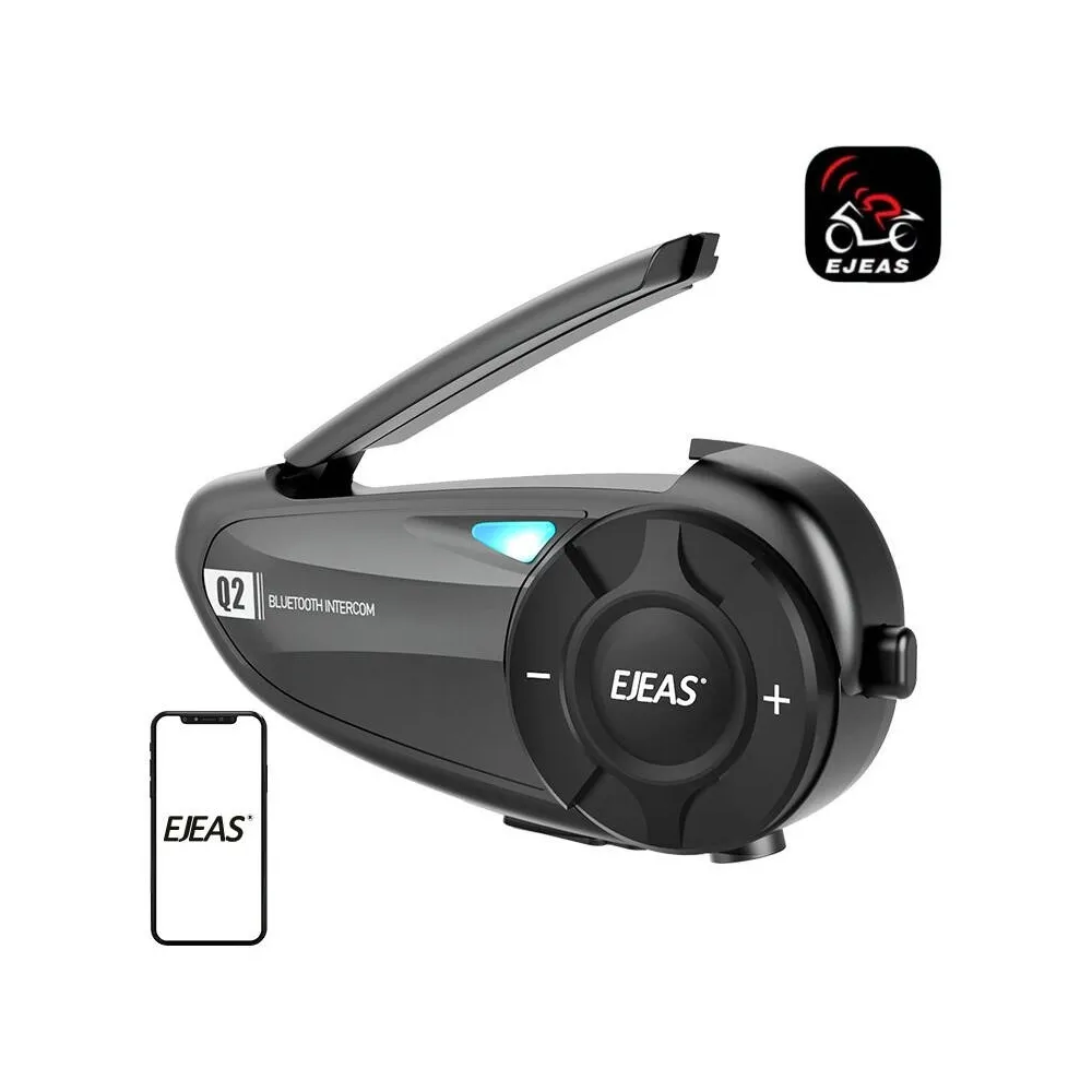 Intercomunicador Q2 p/ Capacete Motociclo (Preto) – EJEAS