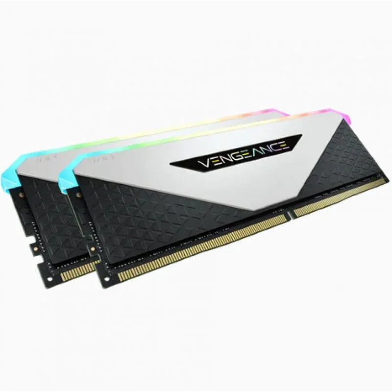 Memória RAM Corsair Vengeance RGB RT Branco DDR4 3200MHz 16GB 2x8GB CL16
