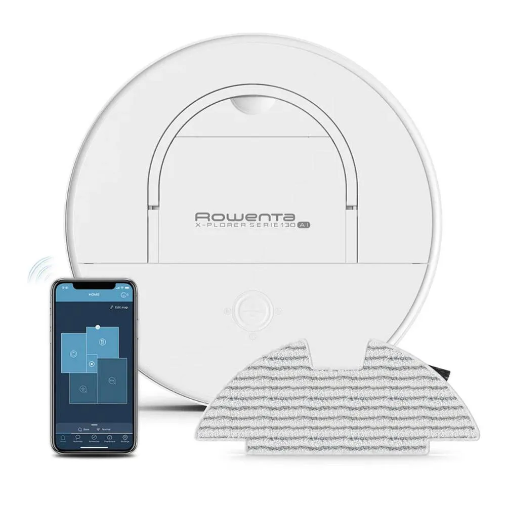 Aspirador Robô Rowenta RR9077WH X-Plorer Serie 130 Ai Animal & Allergy Kit Branco - Recondicionado