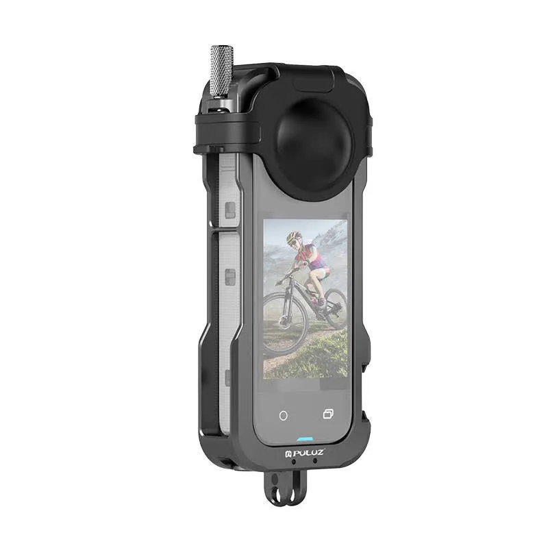 Puluz Gaiola protetora de metal com capa de lente para acessório de câmera de ação Insta360 X4