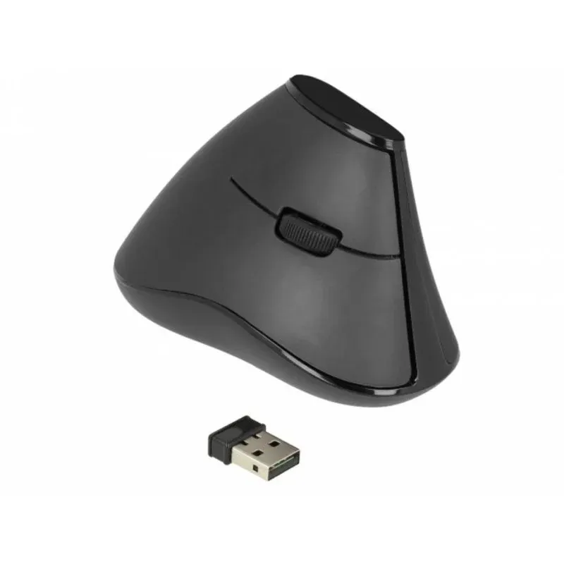 Ratón Delock 12622 RF Sem Fios 1000DPI Preto Vertical Direito Ergonómico