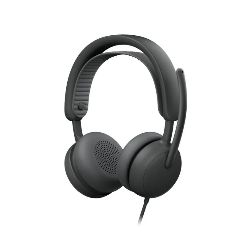 Auriculares Logitech Zone Wired 2 com cabo USB-C/USB-A, Cancelamento de Ruído, Microfone Profissional, Grafite