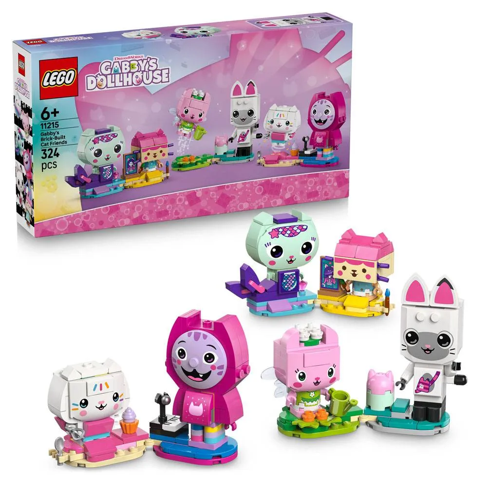 LEGO Gabby's Dollhouse: Amigos Gatinhos Construídos com Peças da Gabby | Idades 6+ | 324 Peças | Item 11215