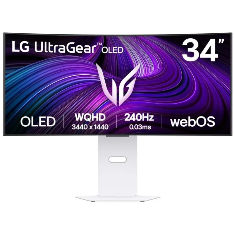 LG 34GX90SA-W Smart Monitor Curvo 34" 3440x1440 240Hz OLED HDR400 G-SYNC FreeSync Branco