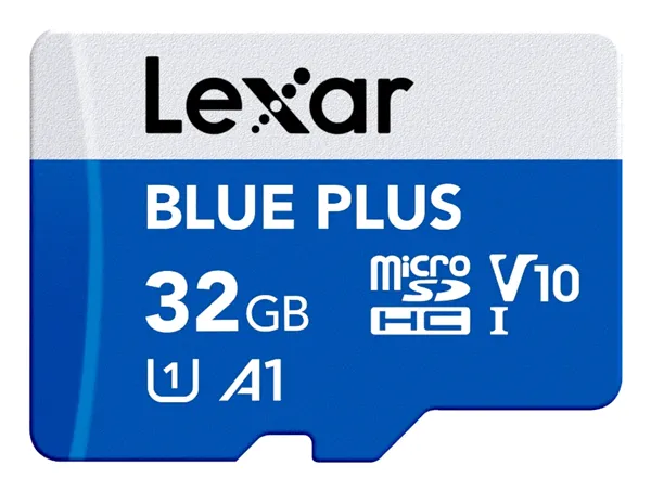 LEXAR 32GB BLUE PLUS MICROSDHC UHS-I WITH SD ADAPTER, UP TO 100MB/s READ C10 A1 V10 U1