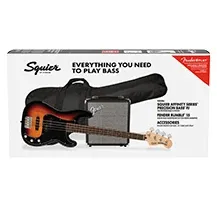 Pack Baixo Elétrico Fender Squier Affinity Precision Bass PJ 3-Colour Sunburst