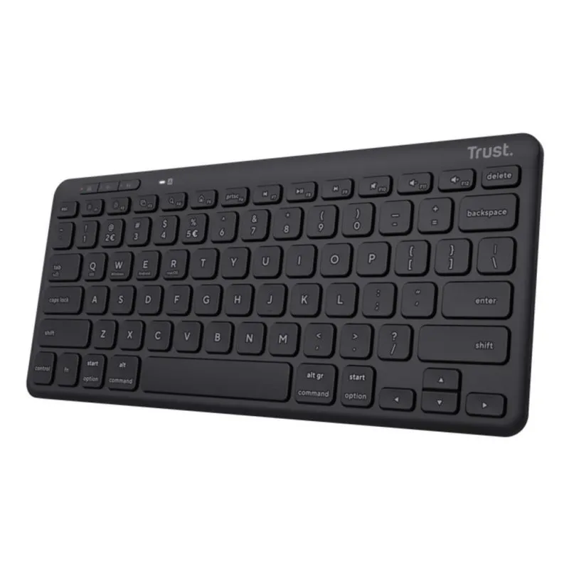 Teclado Trust Lyra Tenkeyless sem teclado numérico Bluetooth e com fio preto