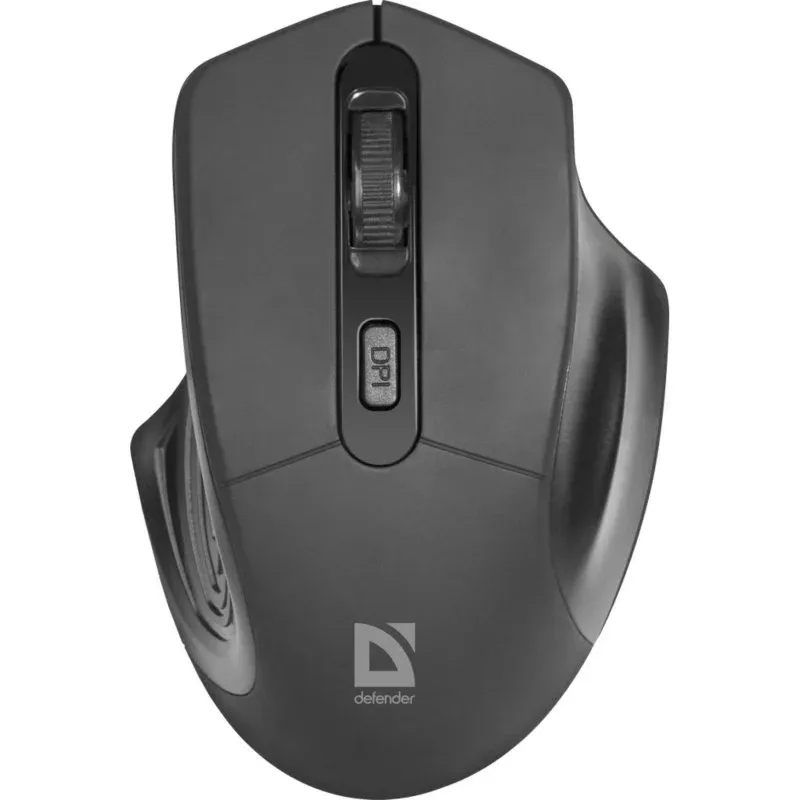 Rato Defender Datum MB-345 Wireless RF 1600DPI Preto Ergonómico Nano receptor