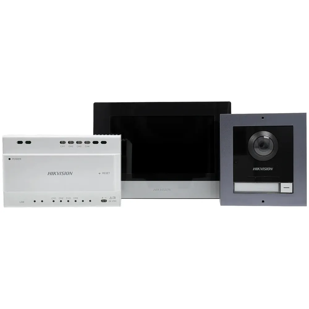 Hikvision Kit de videoporteiro Tecnologia 2 fios DS-KIS702Y
