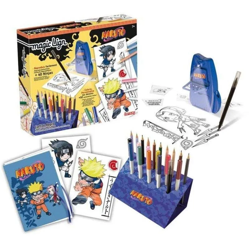 Kit de desenho Lansay Magic Lign Naruto com projetor 100+ ilustrações