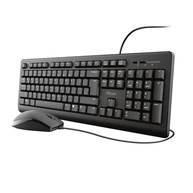 Teclado Trust Primo de membrana completo DE com rato USB ambidestro