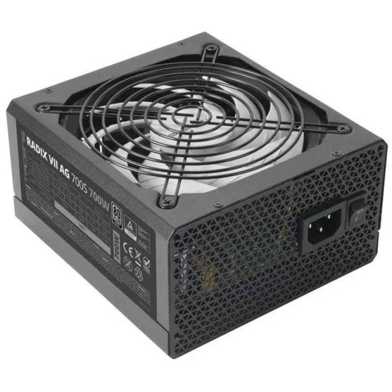 Fonte Alimentação Tacens RADIX VII AG 700S Fonte de Alimentação ATX 700W 10 Anos Garantia 80 Plus Silver 87% Preta