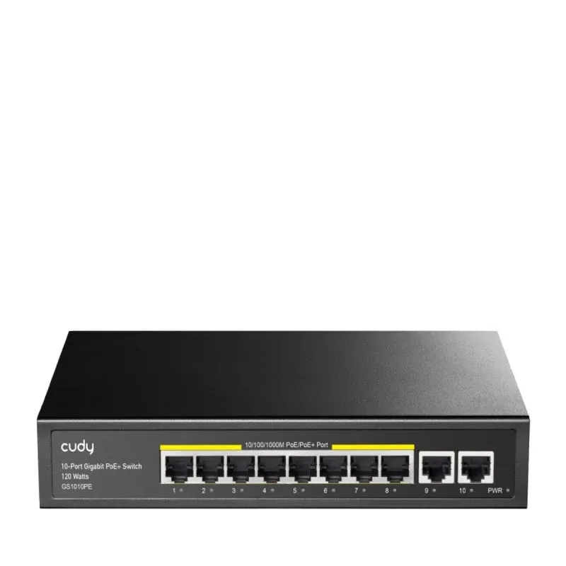Switch Cudy GS1010PE 10 Portas Gigabit PoE+ Rack/Parede Metal