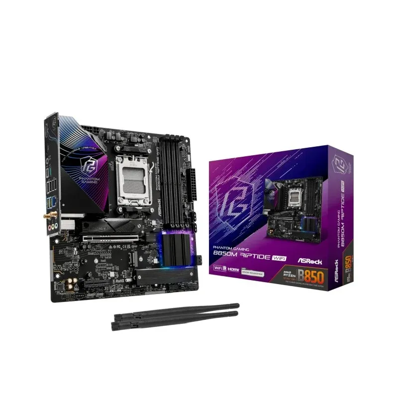 Asrock B850M Phantom Gaming Riptide WiFi Motherboard B850 AM5 Micro-ATX DDR5 PCIe 5.0
