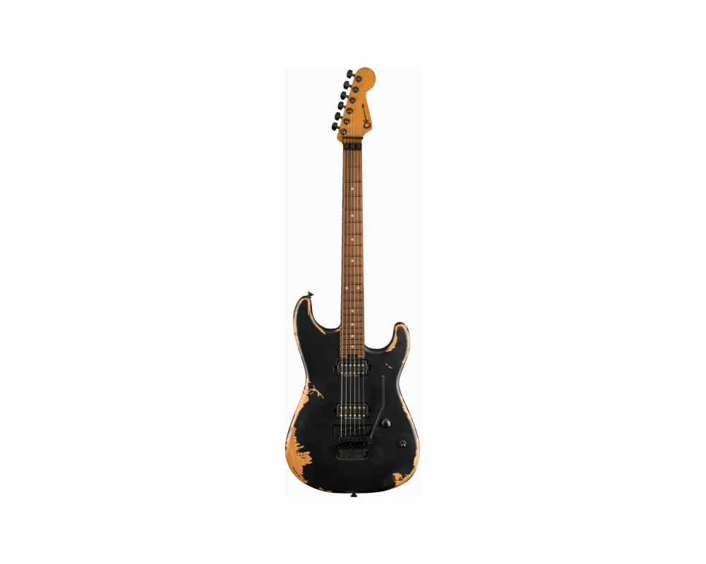 Charvel Pro-Mod Relic San Dimas Style 1 HH FR PF, Weathered Black