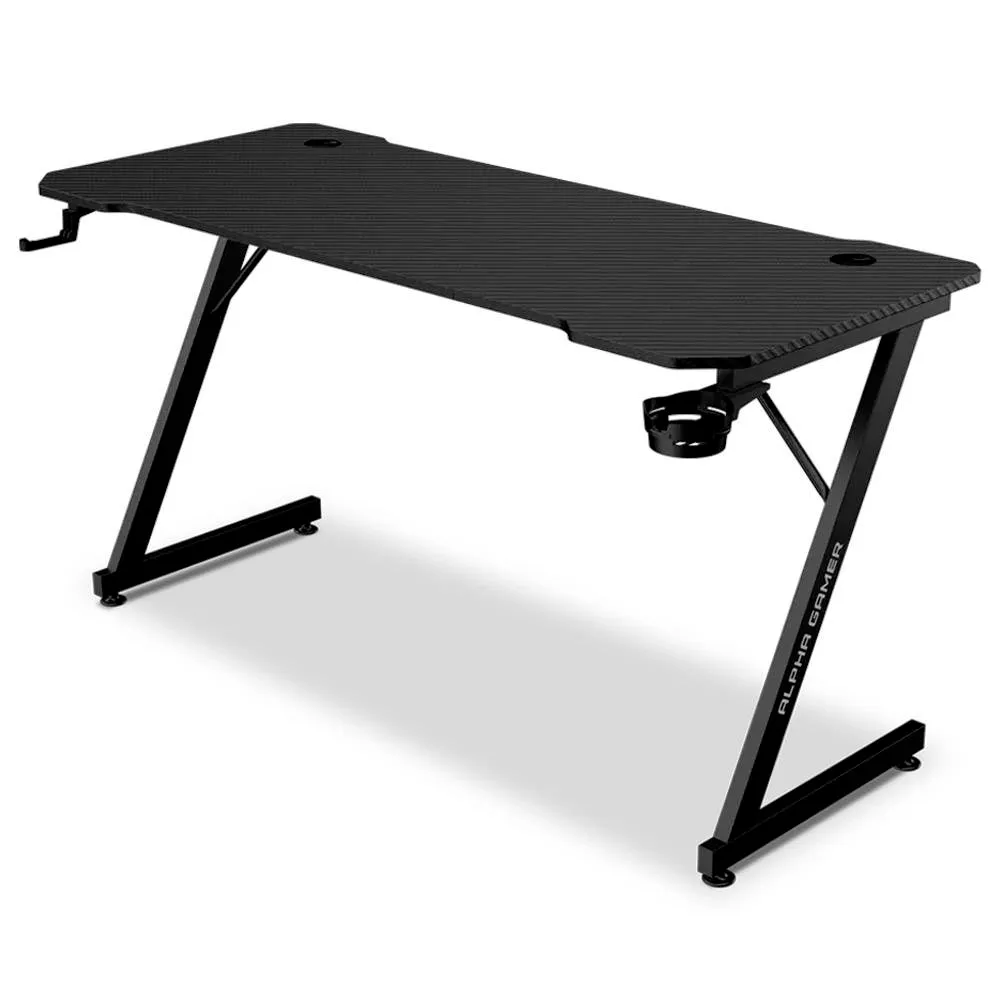 Secretária Gaming Alpha Gamer Gemina (140x60cm) Gaming Station Preta