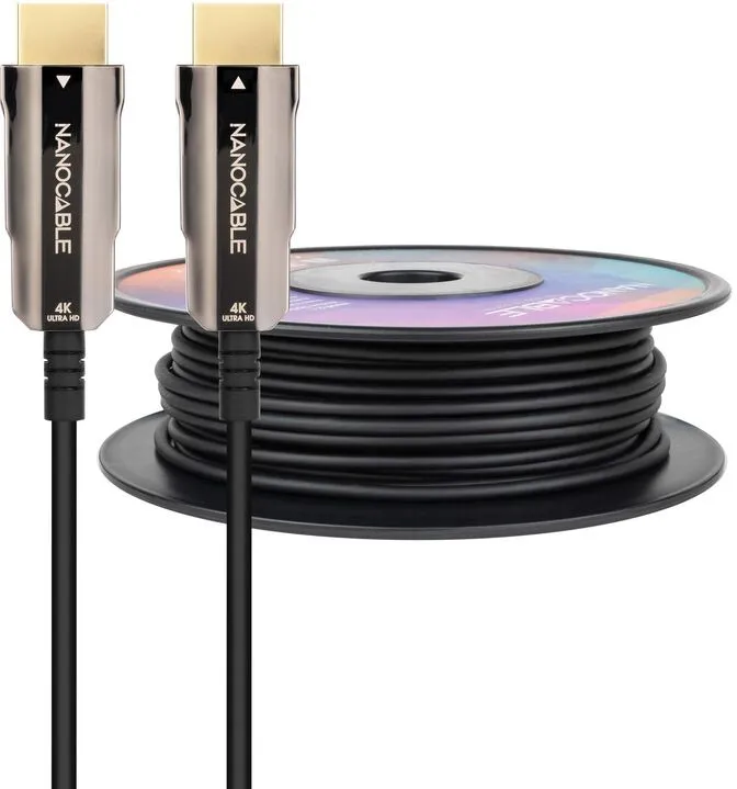 Cabo Nanocable HDMI V2.0 AOC 18Gbps 30M Preto