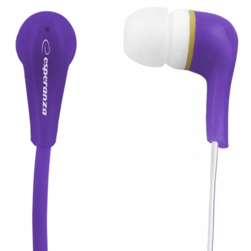 Auriculares Esperanza EH146V com cabo, ligação com fio, intra-auriculares, cor violeta