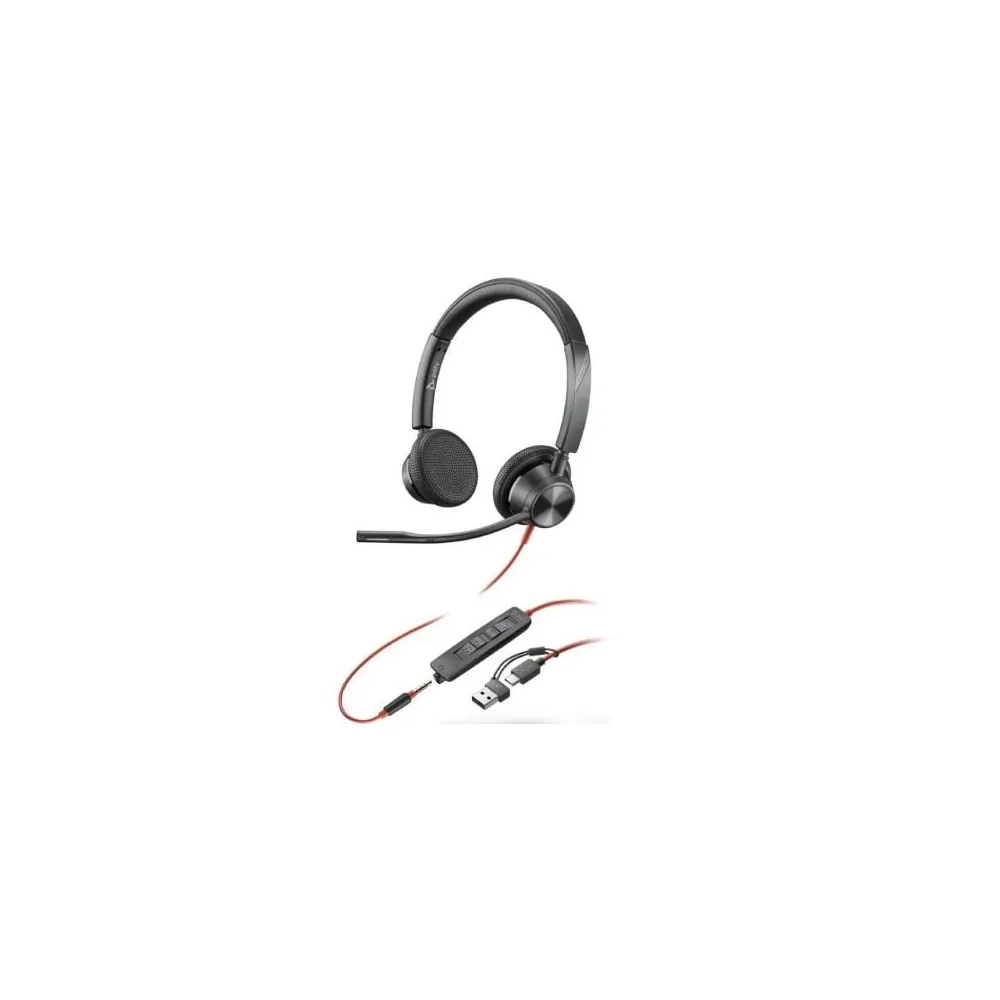 HP Auscultadores VoIP Poly 3325-M USB-C +USB-C/A