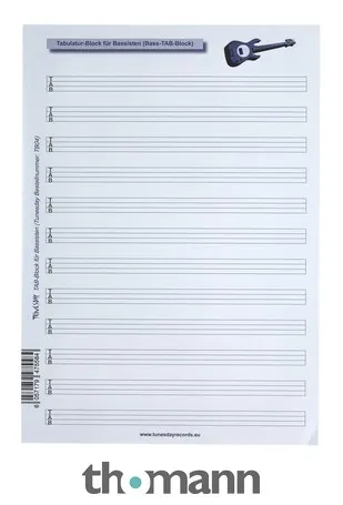 Tunesday Records Music Paper Tab Bass