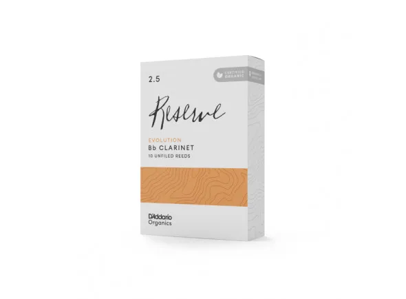 Daddario Organic Reserve Evolution Bb Clarinet Reeds Strength 2.5 10-pack