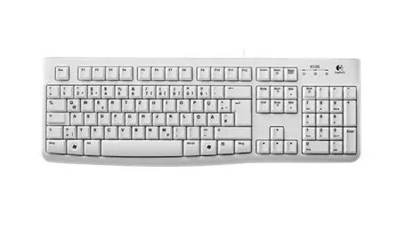 Teclado Logitech K120 membrana completo USB QWERTZ branco para escritório
