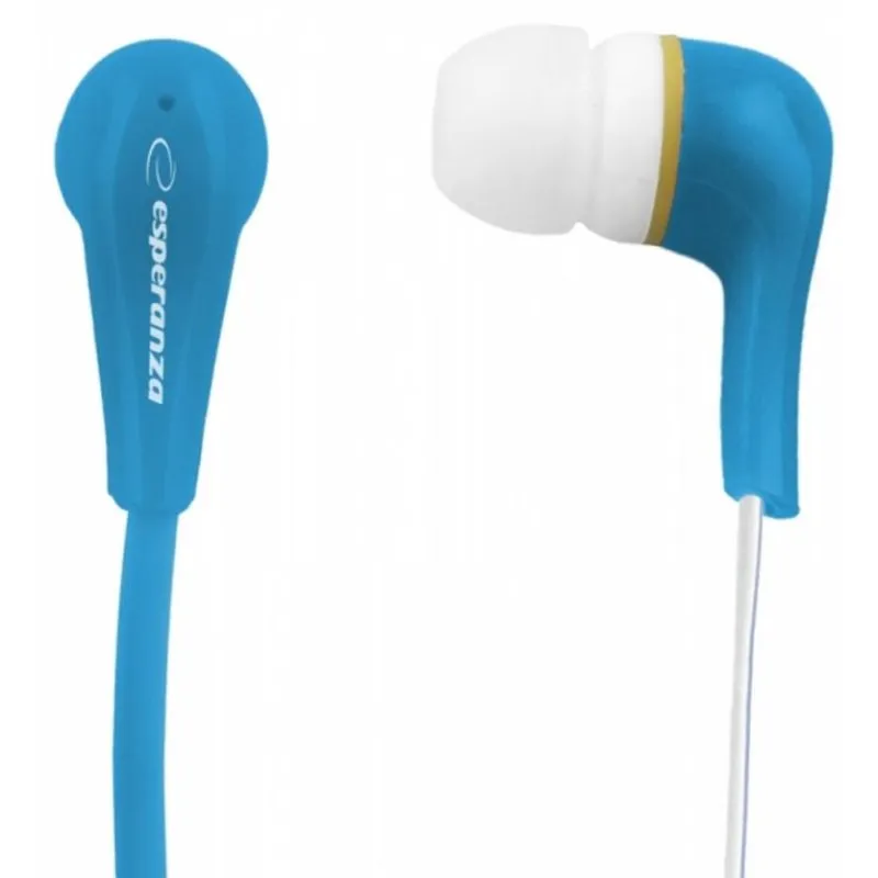 Auriculares Esperanza EH146B com cabo Mini Jack 3,5 mm para música, azul