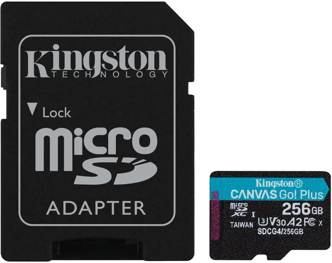 Cartão Kingston Canvas Go! Plus Gen4 200MB/s MicroSDXC UHS-I U3 V30 A2 256GB