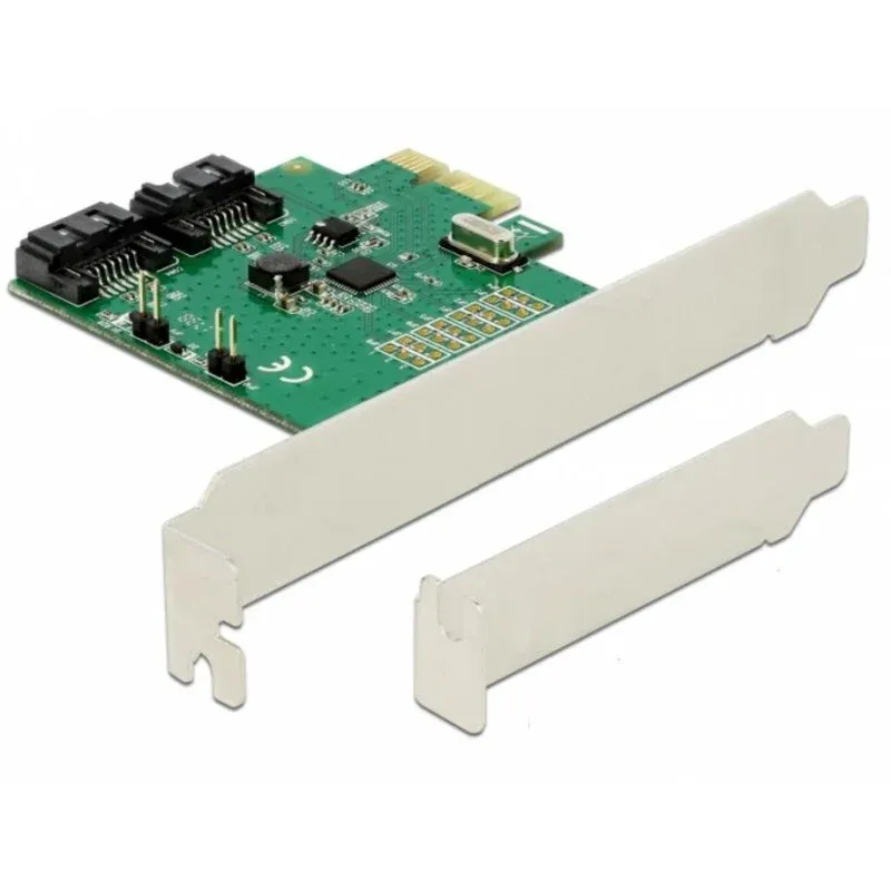 Tarjeta de Rede DeLock 90392 PCI Express SATA 6 Gbps RAID 0/1 Suporte NCQ TRIM