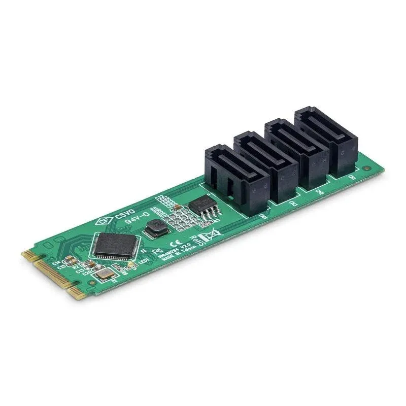 Tarjeta de Rede StarTech.com 4P-SATA-M2-ADAPTER M.2 PCIe 3.0 6Gbps 4x SATA Hot-swap