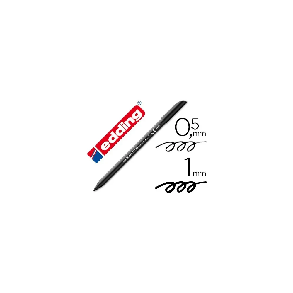 Marcador Edding 1200 Preto N.1Ponta Fibra Redeonda 0.5mm