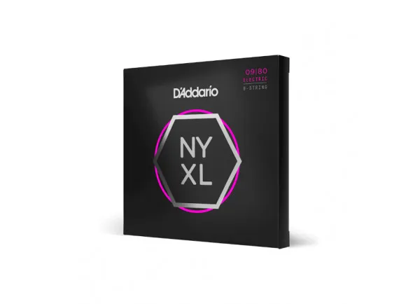 D'Addario NYXL0980 09-80 Super Light 8-String, NYXL Electric Guitar Strings