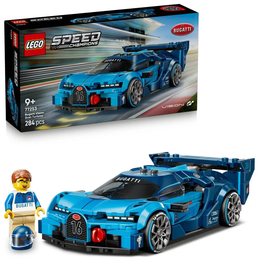 LEGO Speed Champions: Carro Hiperdesportivo Bugatti Vision Gran Turismo | Idades 9+ | 284 Peças | Item 77253