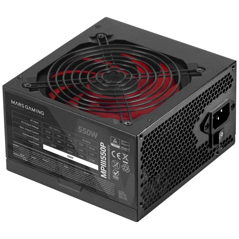 Fonte Alimentação Mars Gaming MPIII550P Fonte de Alimentação 550W Preta