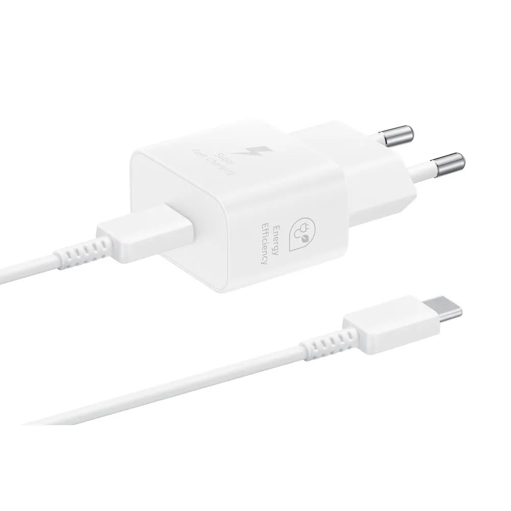Carregador USB-C Fast Charging 25W c/ Cabo 1 metro (Branco) - SAMSUNG