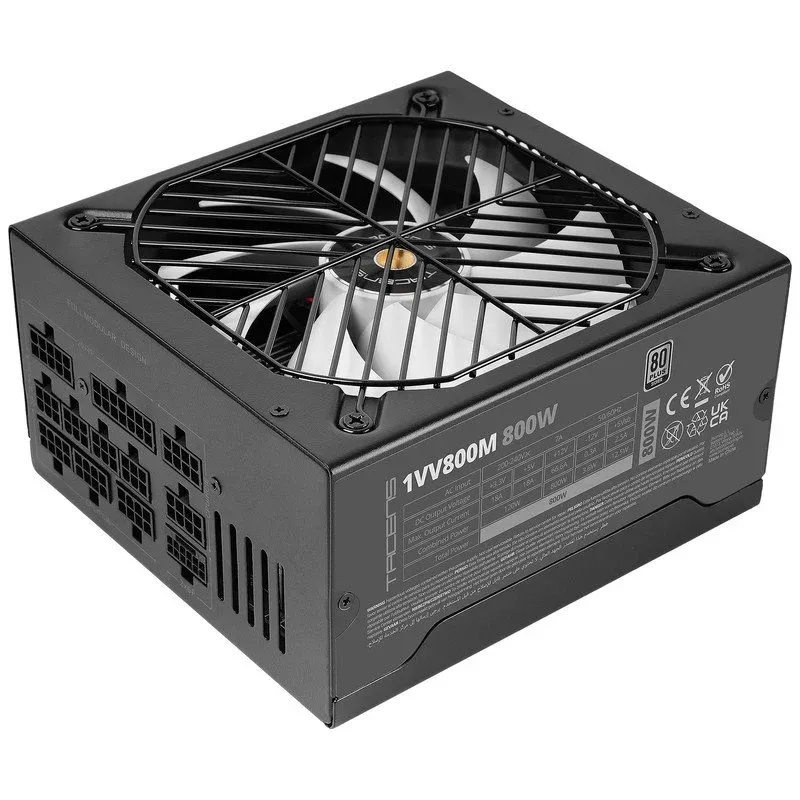 Fonte Alimentação Tacens Valeo V 800M Fonte de Alimentação ATX 3.1 800W com Ventoinha Ai2-rpm FDB 140mm Preta