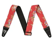 Correia Guitarra Fender Hawaiian Strap Red Floral 2"