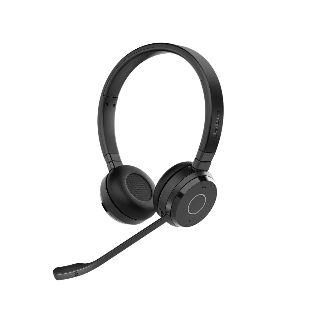 Auricular sem fios Jabra Bluetooth e USB com microfone de boom e cancelamento de ruído